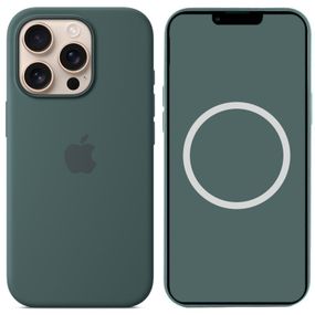 Чехол Silicone case (AAA) full with Magsafe and Animation для Apple iPhone 16 Pro (6.3") Lake Green