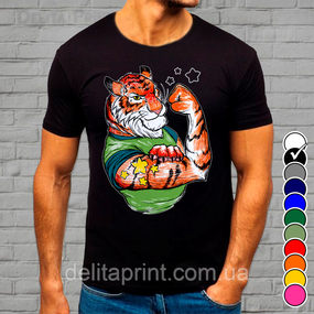 Футболка з новорічним принтом "Круті тигри - Тигр" Family Look Новий Рік