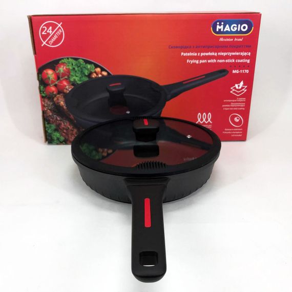 Сковорода на кухню Magio MG-1170 24см, Сковорода з товстим дном, JV-233 Якісна сковорода | Зображення 8