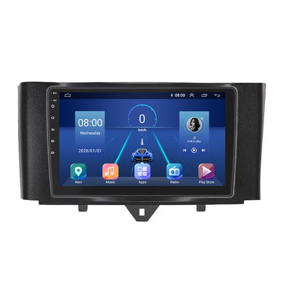 Штатна магнітола Lesko для Smart Fortwo II 2007-2015 екран 9" 6/128Gb 4G Wi-Fi GPS Top Смарт