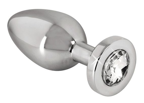 Анальная пробка с камнем You2Toys Jewel Buttplug, серебристая, Small Sex Aura | Зображення 1