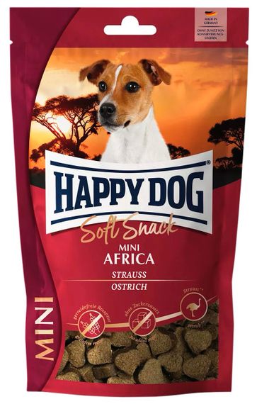Ласощі зі страусом для собак малих порід Happy Dog Soft Snack Mini Africa, 100 гр