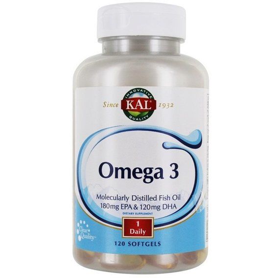 Омега 3 KAL Omega 3 Fish 180/120, 1000mg 120 Softgels CAL-84012