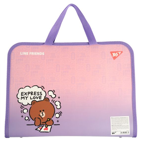 Папка портфель YES Line Friends 492315 3х26х35 см | Зображення 1