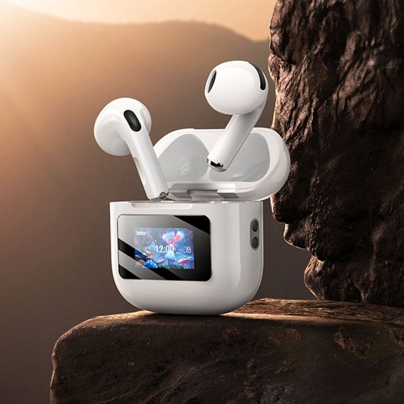 Беспроводные TWS наушники Hoco EW73 Randy with Touch Screen White | Зображення 7