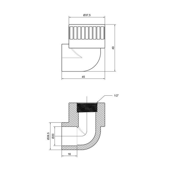 Уголок PPR Thermo Alliance 20х1/2" ВР | Зображення 1