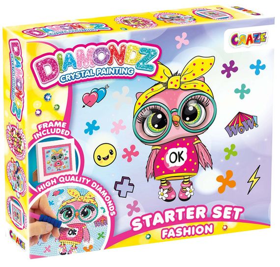 Набір для створення картини в рамці Craze Diamondz Сова зі стразами