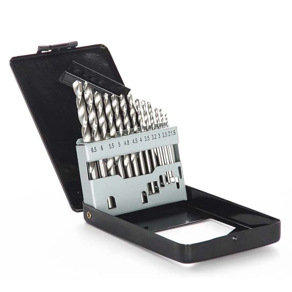 Набір свердел для металу Р6М5 метал бокс 1,5-6,5 мм 13 шт APRO 8102011