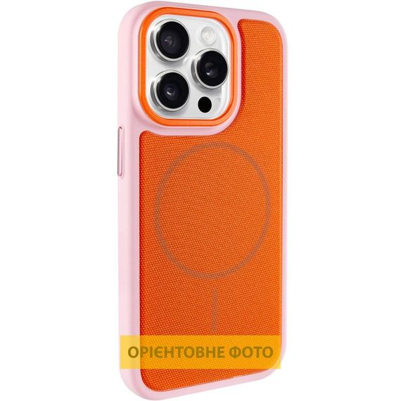 Чохол PC Textile Hybrid with Magnetic Fit для Apple iPhone 15 Pro (6.1") Pink / Orange