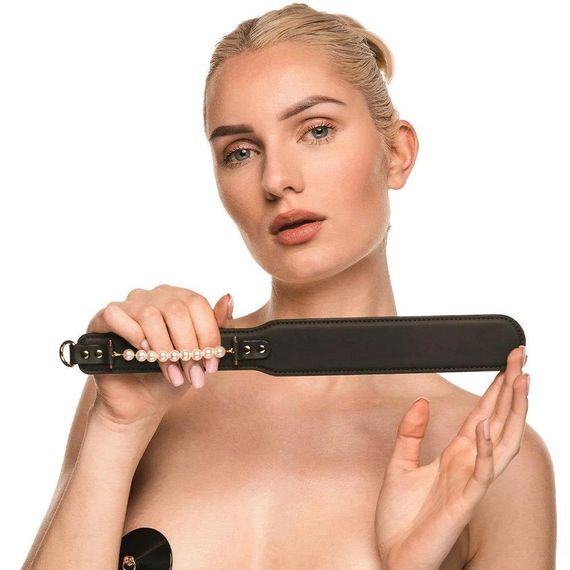 Паддл Guilty Pleasure Pearl з перлами, чорно-золотий Sex Aura | Зображення 4