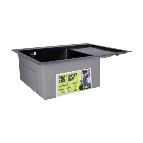 Мийка для кухні інтегрована Lidz Handmade H6350BR крило праворуч (LDH6350BRPVD45590) Brushed Black PVD 3,0/1,0 мм | Зображення 4