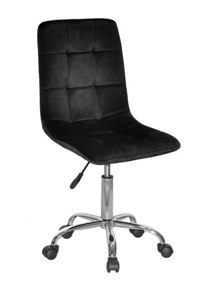 Стілець робочий із регулюванням висоти Tom CH-Office D-530, на хромованій хрестовині з колесами Ø530 мм велюр чорний UC-904 | Зображення 4