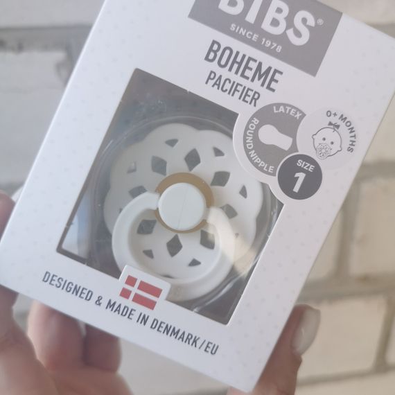 Соска пустушка Bibs 0-6 міс Boheme white | Зображення 2