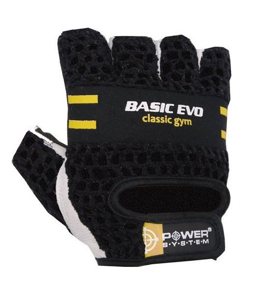 Рукавички для фітнесу Power System PS-2100 Basic EVO Black/Yellow Line M | Зображення 1