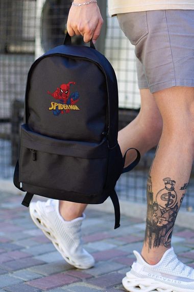 Повсякденний рюкзак шкільний для хлопчика/дівчинки Without з принтом Spider-Man Black