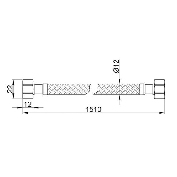 Гибкая подводка для воды Thermo Alliance Standart 150 см ГГ SD397W150 | Зображення 1