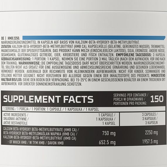 Аминокомплекс для спорта OstroVit HMB 2250 mg 150 Caps | Зображення 1