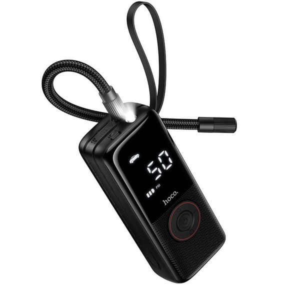 Автомобільний насос Hoco ZP18 Enlighten smart air pump Black | Зображення 5
