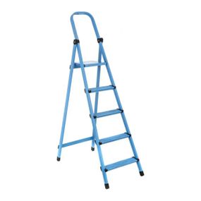 Стремянка металева WORKS 5 сх., 405, синя, вага 6,2 кг