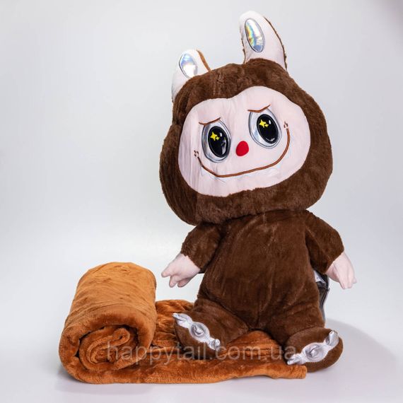 М'яка іграшка-плед, подушка 3 в 1 Labubu Brown Dragon плед в іграшці дитячий плед іграшка Лабубу Коричневий 520-29BR | Зображення 5