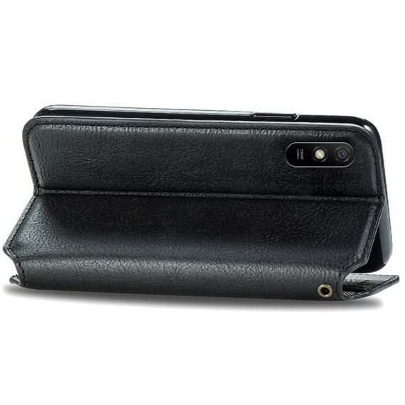 Кожаный чехол книжка GETMAN Cubic (PU) для Xiaomi Redmi 9A Штучна шкіра, Слот для візитки, Чорний | Зображення 4