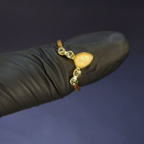 Кольцо #4 для фото ногтей (маникюра) цвет золото