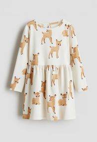 Дитяча бавовняна сукня для дівчинки H&M 122-128 см Молочна (25120303D)