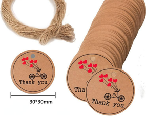 Бирка "Hand made with love Вicycle " (100 шт) 3 см