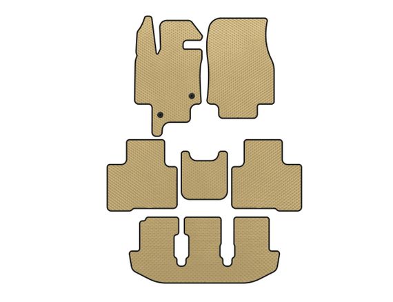 Килимки EVA (3 ряди, 7-ми місний, Бежевий) для Toyota Highlander 2019- рр