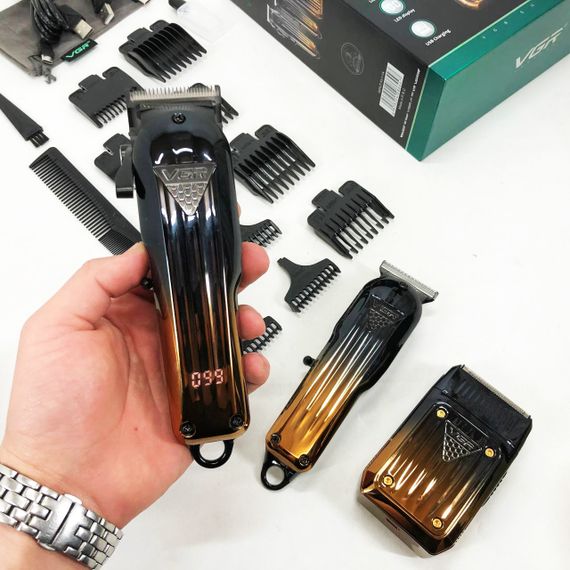 Комплект VGR 3 в 1 V-644 акумуляторна машинка для стрижки, триммер та електробритва шейвер | Зображення 2