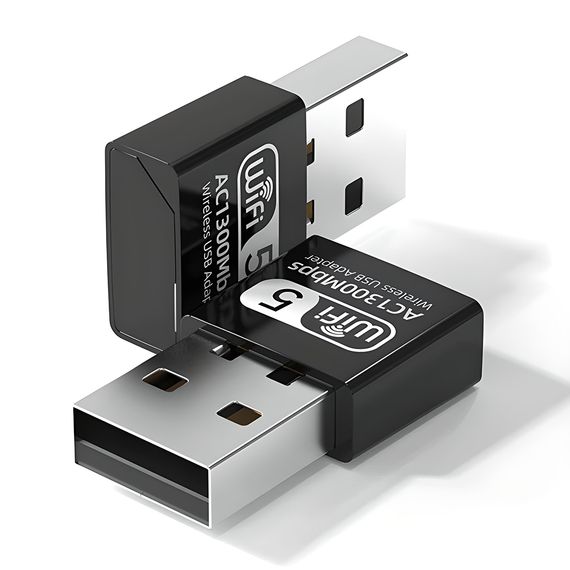Скоростной сетевой USB WiFi адаптер Addap UWA-06, двухдиапазонный 2.4 ГГц + 5 ГГц, беспроводной приемник, 1300 Мбит/с | Зображення 2