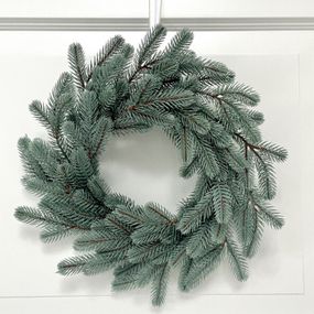 Венок новогодний рождественский Traditional из литой хвои d-40 см голубой