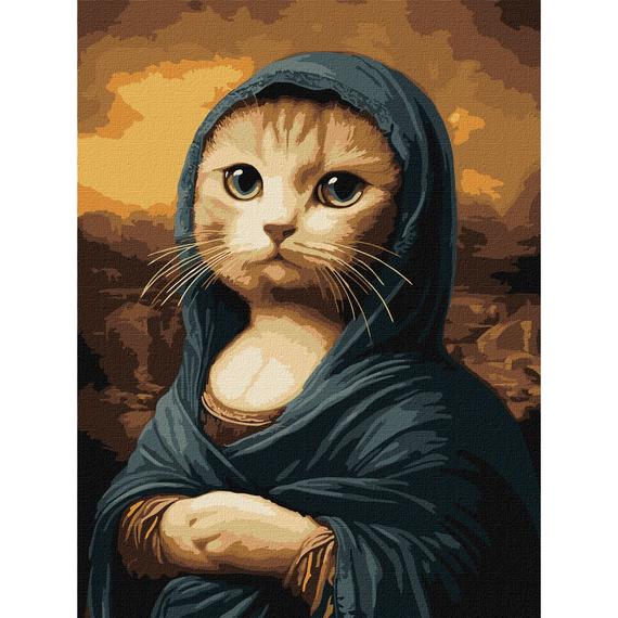 Картина по номерам "Таинственная кошка" Идейка KHO6686 30х40 см