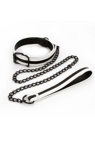Нашийник з повідцем NS Novelties GLO Bondage Collar And Leash Green світяться в темряві Sex Aura