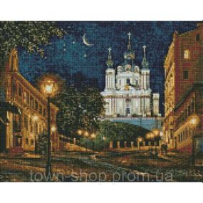 Алмазная мозаика "Вечерний Киев" ©Сергей Брандт Идейка AMO7348 40х50 см