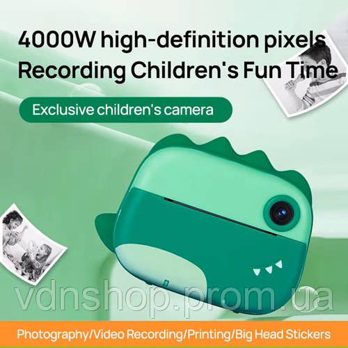 Камеры моментальной печати, Цифровая камера с печатью, Детский фотоаппарат с функцией мгновенной печати QJ-74 | Зображення 4