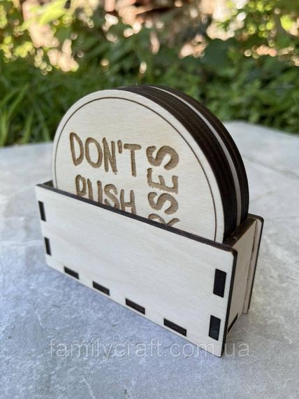 Набір дерев'яних підставок для чашки 6 штук набір Костер з фанери | Зображення 6