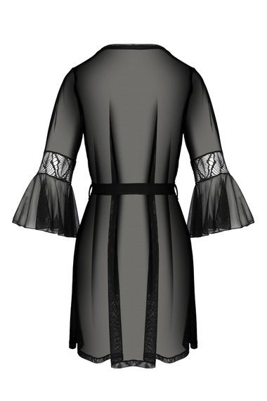 Пеньюар Passion ECO LEAFA PEIGNOIR Чорний L/XL | Зображення 3