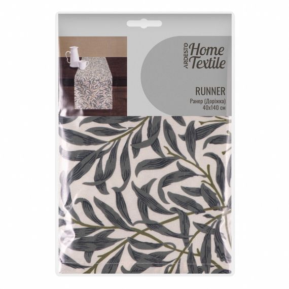 Ранер Ardesto Leaves  40х140см, 90% поліестер, 10% бавовна (ART01LV)
