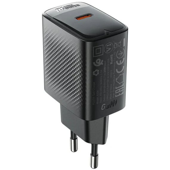 СЗУ Acefast A104 GaN PD25W (1USB-C) Black | Зображення 1