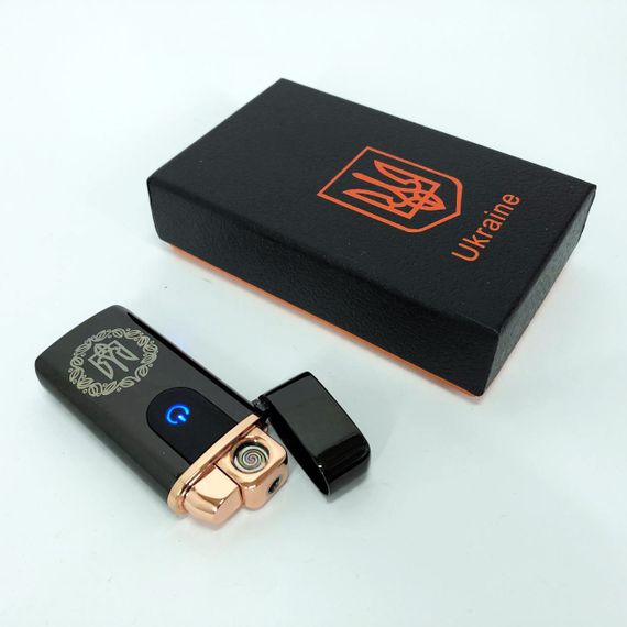 Электрическая и газовая зажигалка Украина с USB-зарядкой HL-435. PT-761 Цвет: черный | Зображення 1