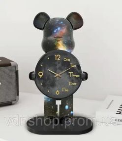 Настольные Часы Фигурка Медведь Bearbrick Космические 30 см