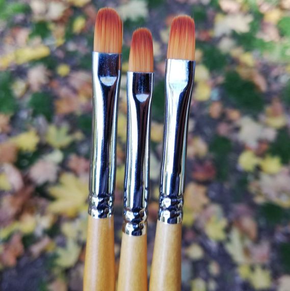 Овальний пензлик для гелю Starlet Professional №6 з дерев'яною ручкою | Зображення 1