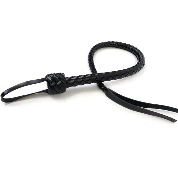 Батіг гнучкий Снейк, натуральна шкіра, колір чорний, довжина - 80 см Sex Aura | Зображення 2
