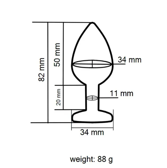 Анальна пробка із кристалом EGZO - Silver Round Plug Rose size M Sex Aura | Зображення 3
