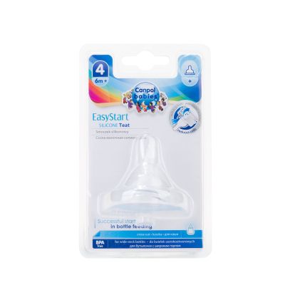 Соска Canpol babies EasyStart силиконовая с широким горлышком, каша 1 шт. (21/723) | Зображення 1