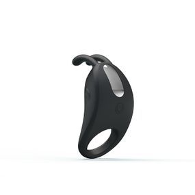 Эрекционное виброкольцо Pretty Love Rabbit Vibrator с клиторальной стимуляцией, черное Sex Aura