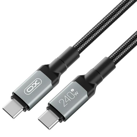 Кабель XO NBQ264A High Power Braided Type-C to Type-C - 240W - 2m Black | Зображення 1