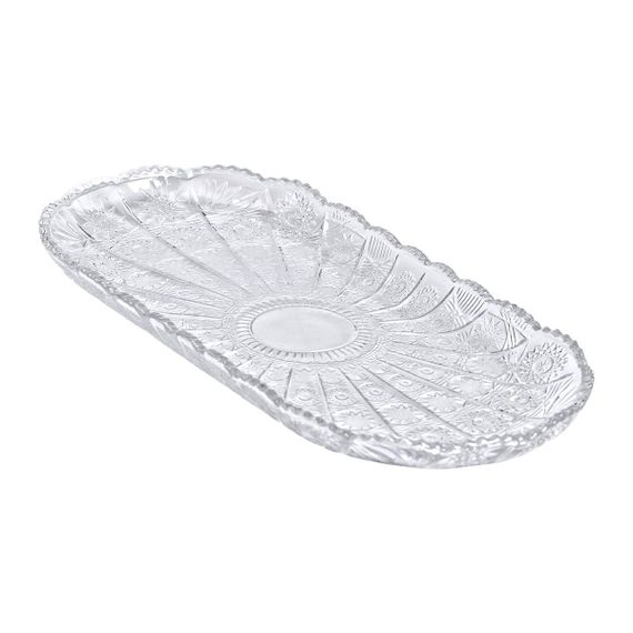Сервірувальне блюдо для подачі закусок 33.5х15х2 см скляне овальне HP-YH-25