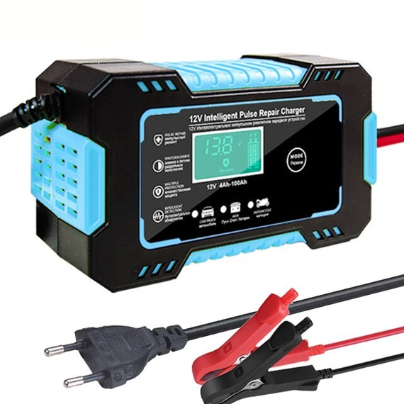 Зарядное устройство Pulse Charger для автомобильного аккумулятора 12V 6A с ЖК-дисплеем 15х8,5 см Желтый (sv1662)